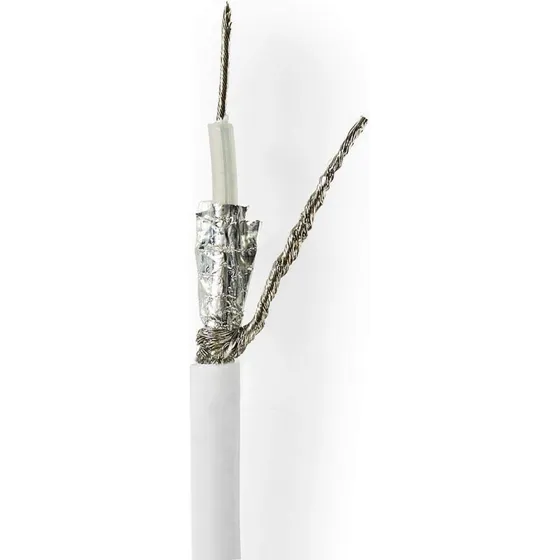 Nedis Coax Kabel RG58C/U 25 m, 50 Ohm, Dobbelt Afskærmet, Hvid