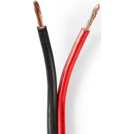Nedis Højtaler Kabel 2x2,50 mm² 25 m Rød/Sort