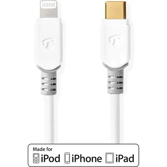 Nedis Lightning Kabel, USB-C™, Guldplateret, 1 m, Hvid