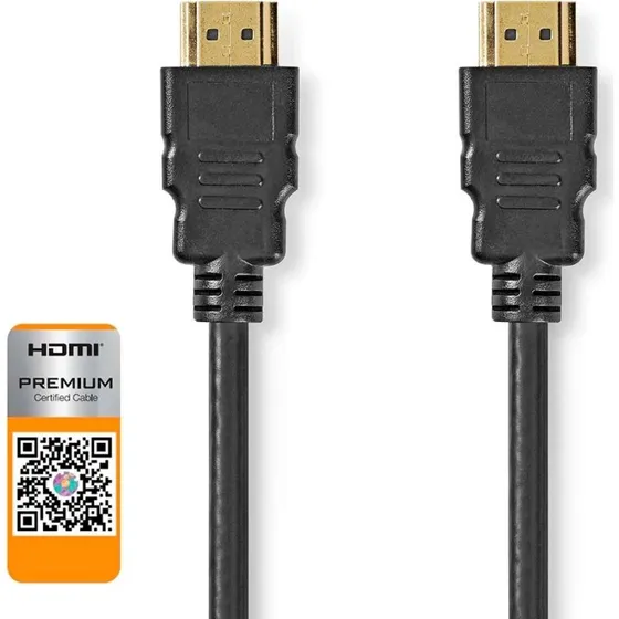Nedis 4K Premium HDMI-kabel 2 m med Ethernet, sort
