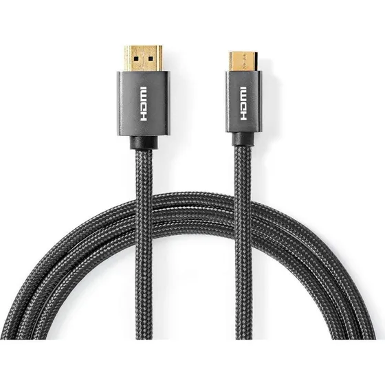 Nedis HDMI-kabel med Ethernet, 2 m, antracit