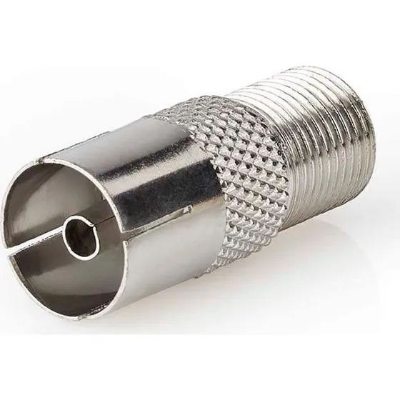 Nedis Aerial Adapter F til IEC, Nikkelplateret, Sølvfinish