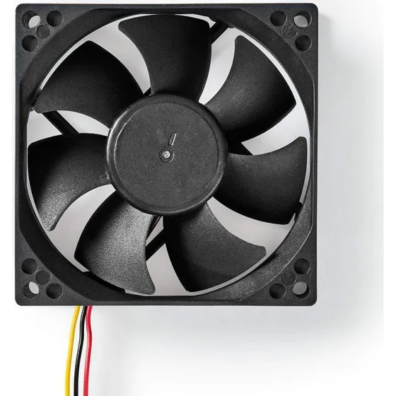 Nedis DC-ventilator 80 mm 3-pin, sort