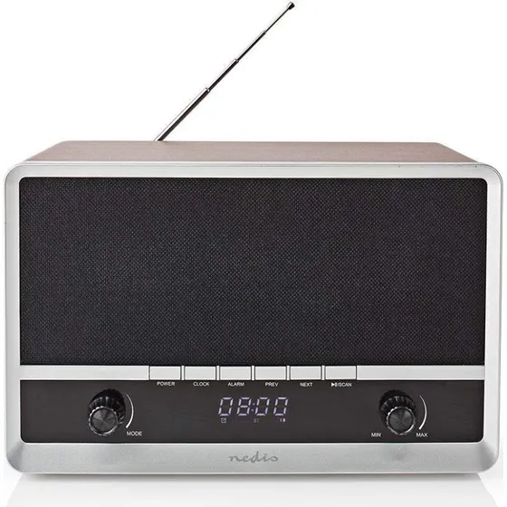 Nedis FM-radio Retro Bluetooth 12 W Sort blå skærm