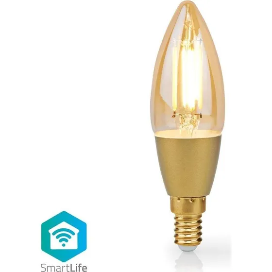 Nedis SmartLife LED Glødepære, E14, Varm Hvid, 470 lm, Wi-Fi, 1 stk.