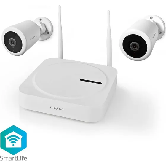 Nedis SmartLife SLNVR201CWT 2x Kamera Trådløst Sikkerhedssystem