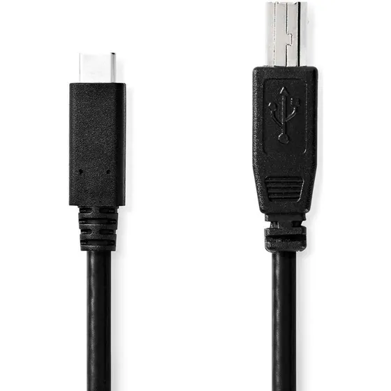 Nedis USB-C til USB-B 2.0 m, 480 Mbps, sort