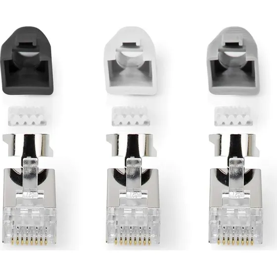Nedis RJ45-stik CAT7 FTP, grå, 10 stk.