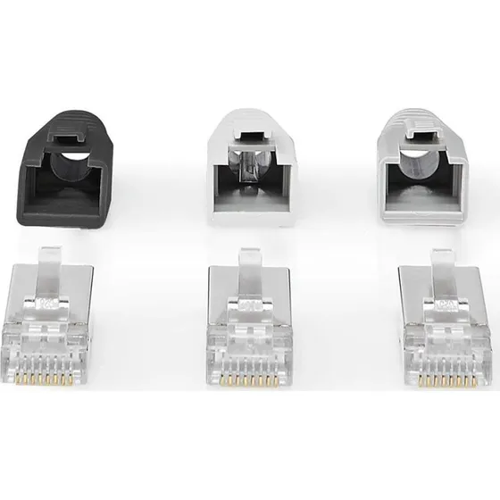 Nedis RJ45-stik CAT6a FTP lige guldplateret grå