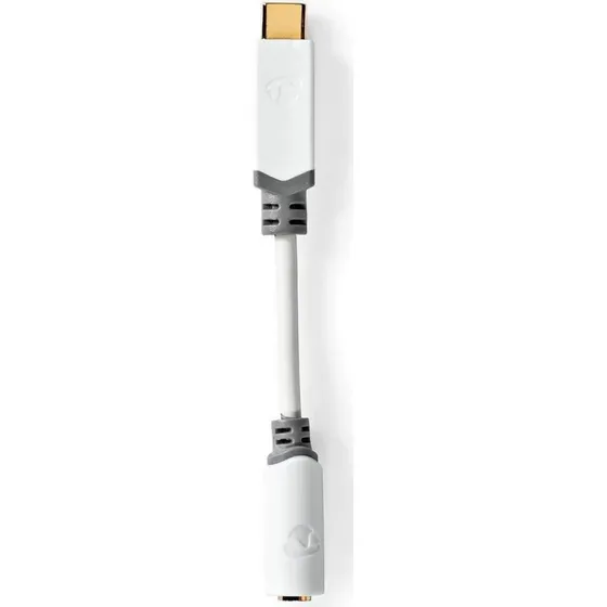 Nedis USB-C til 3,5 mm hovedtelefonadapter, hvid, 10 cm