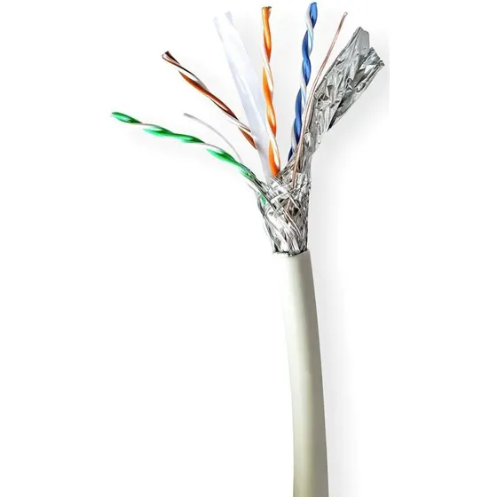 Nedis CAT6a S/FTP Skærmet Netværkskabel, 305m, Grå, Kobber