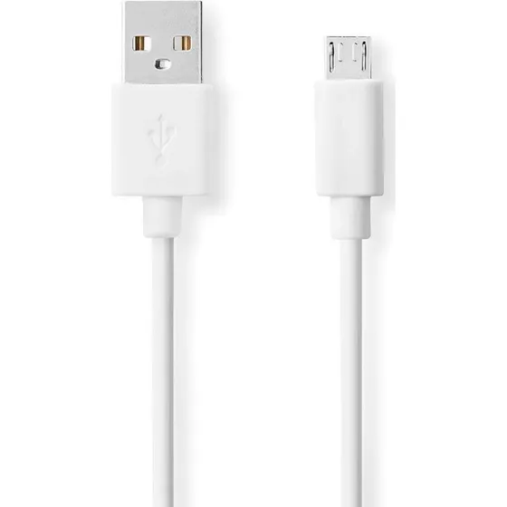 Nedis USB-kabel Micro-USB B til USB-A, 2 m, hvid