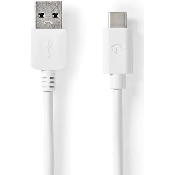 Nedis CCGW61600WT10 USB-C kabel, 1 m, hvid, 60 W, 5 Gbps