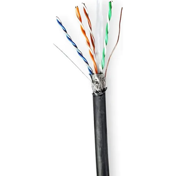 Nedis CAT6 S/FTP Udendørs Netværkskabel, 305m, Sort
