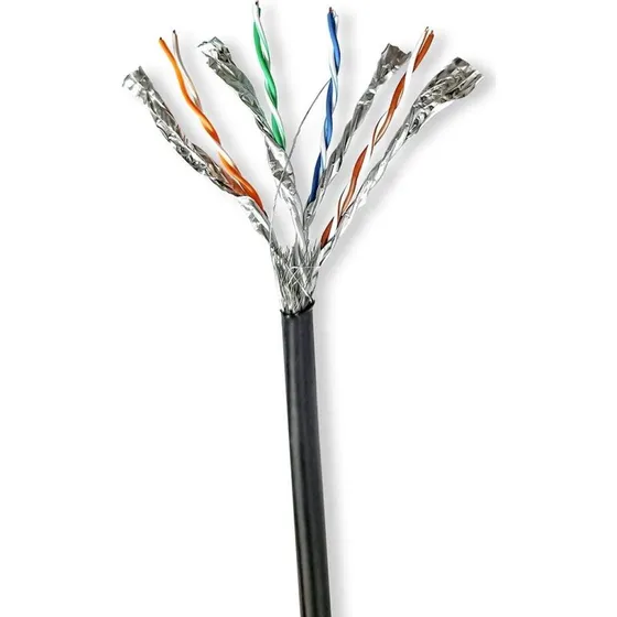 Nedis CCBG8599BK100S CAT7 Netværkskabel, Sort, 100 m