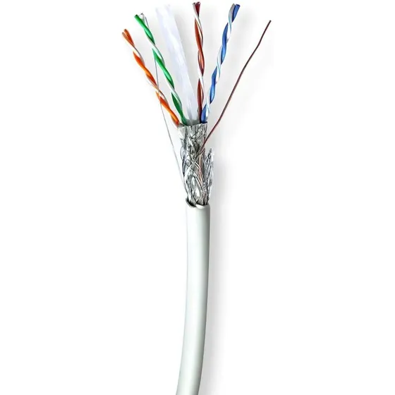 Nedis CAT6 S/FTP 305m Grå Netværkskabel, Massivt Kobber, LSZH