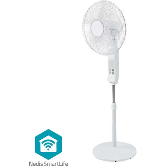 Nedis SmartLife FNST17CWT40W 400 mm Ventilator, Hvid, Wi-Fi, Justerbar Højde