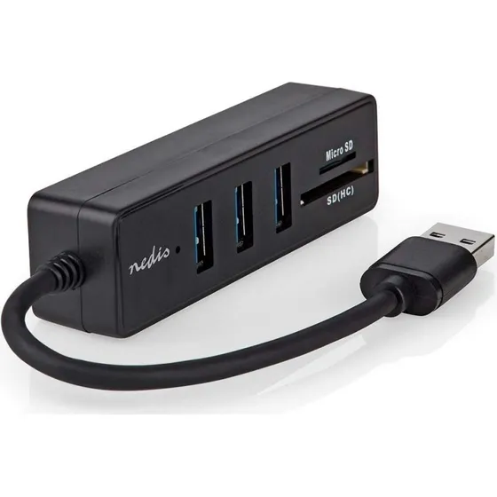 Nedis CCGB61250BK01 USB-hub 3x USB-A + SD-kortlæser