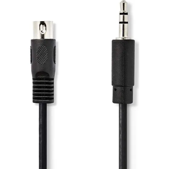Nedis CAGL20100BK20 2m DIN-3,5mm Audio Kabel, Sort