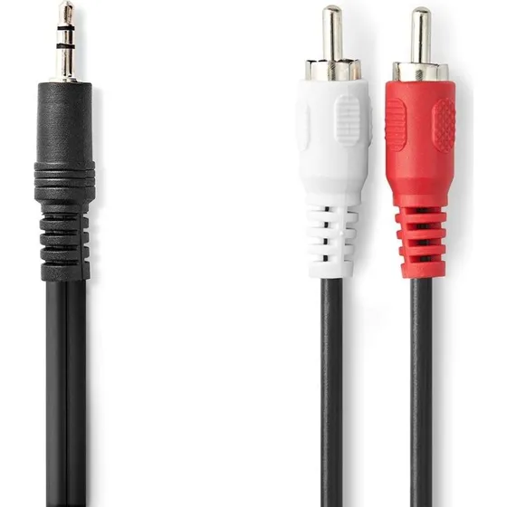 Nedis CAGL22200BK10 3,5 mm til 2x RCA lydkabel, 1 m, sort