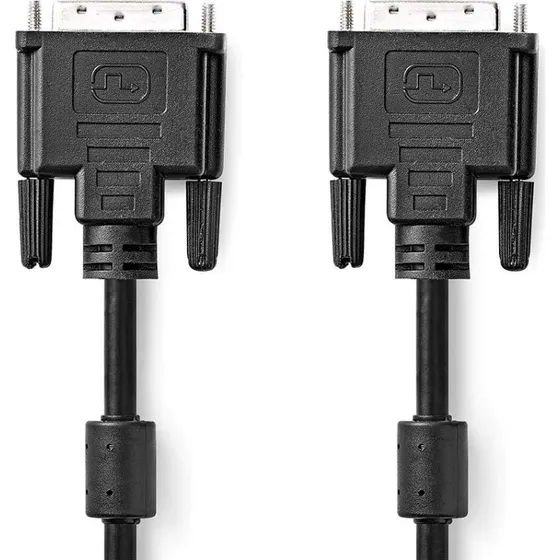 Nedis DVI-D Dual Link 2,0 m nikkelplateret kabel, sort