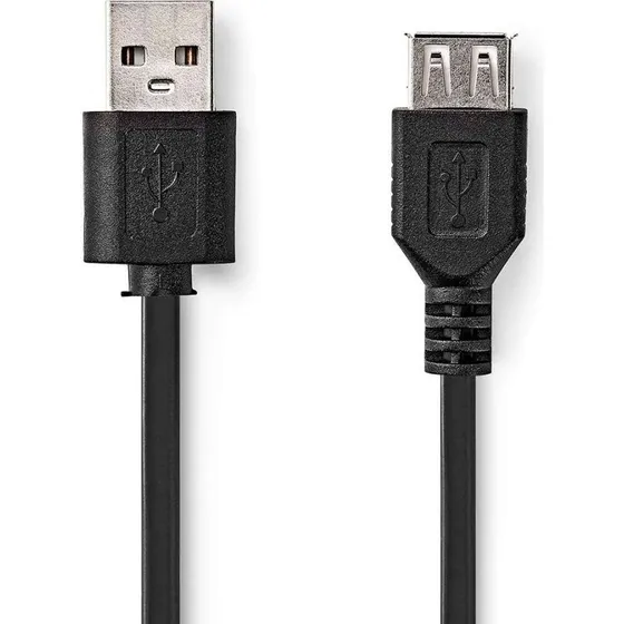 Nedis USB 2.0 Forlængerledning | USB-A Han til USB-A Hun | 0,20 m | Sort