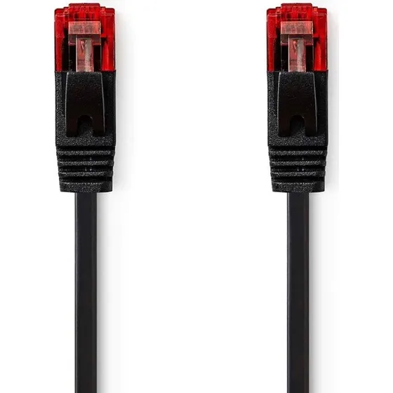 Nedis CCGL85215BK20 Kat 6-netværkskabel, 2 m, sort, fladt