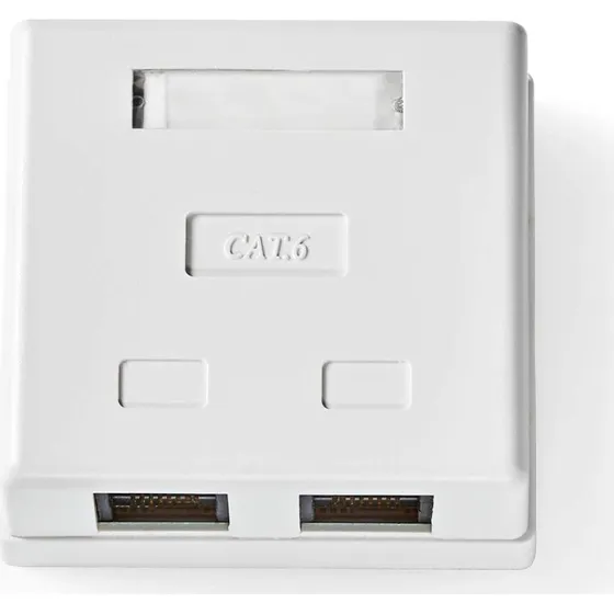 Nedis Netværksvægboks 2-Port CAT6 Guldplateret Hvid
