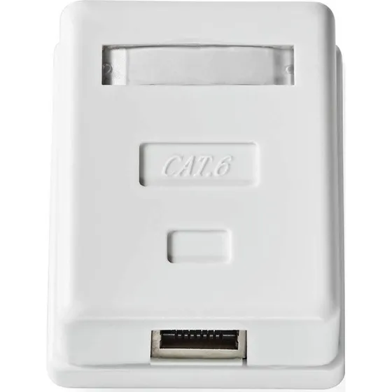 Nedis Netværksvægboks CAT6 S/FTP, 1-Port, Guldplateret, Hvid