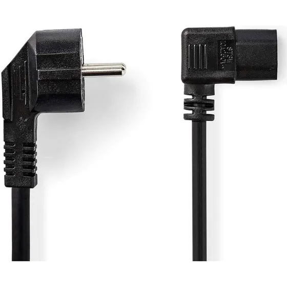 Nedis CEGL10020BK100 10 m vinklet strømkabel, sort