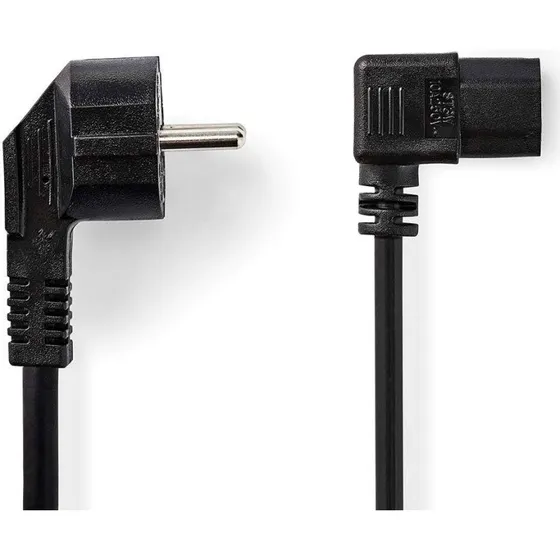 Nedis CEGL10020BK50 5 m vinklet strømkabel, sort