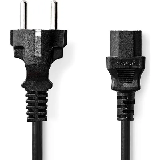 Nedis CEGL10030BK20 2 m strømkabel, sort, CEE7/7 til C13