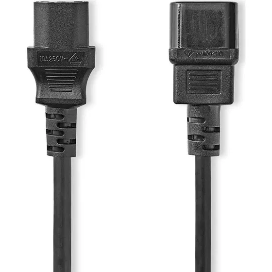 Nedis CEGL10500BK20 2 m strømkabel, sort, C14-C13