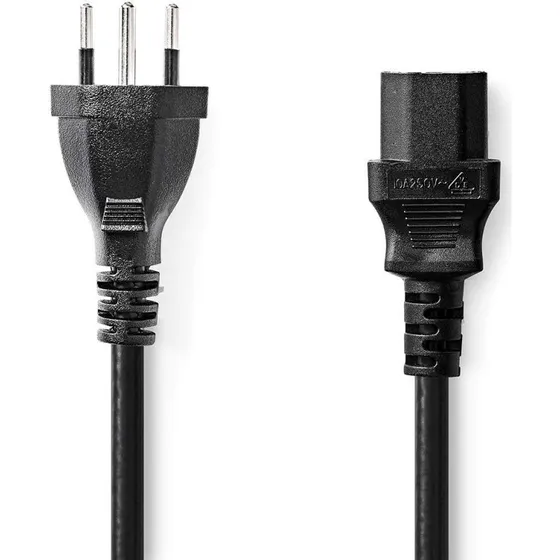 Nedis CEGL11200BK20 strømkabel, 2 m, sort, CH-type