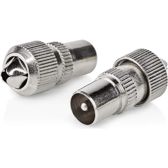 Nedis IEC Coax Stik, Lige, Han, Nikkelplateret, 75 Ohm