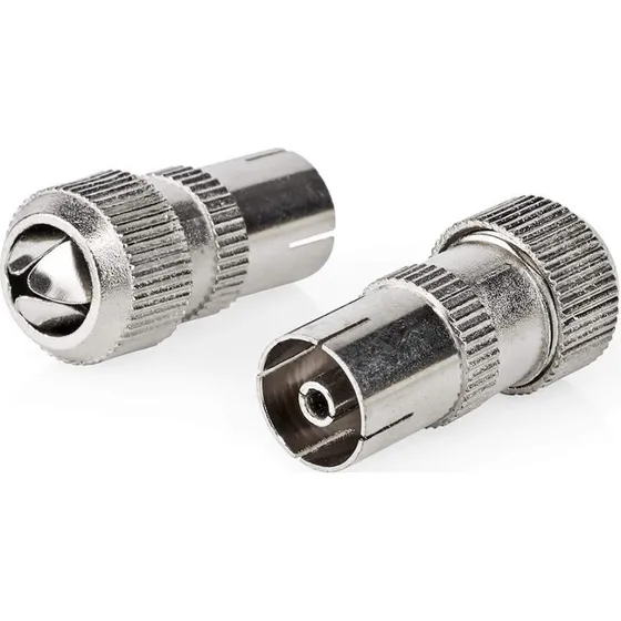 Nedis IEC Coax Stik, Lige, Hun, Nikkelplateret, 75 Ohm, 2 stk.