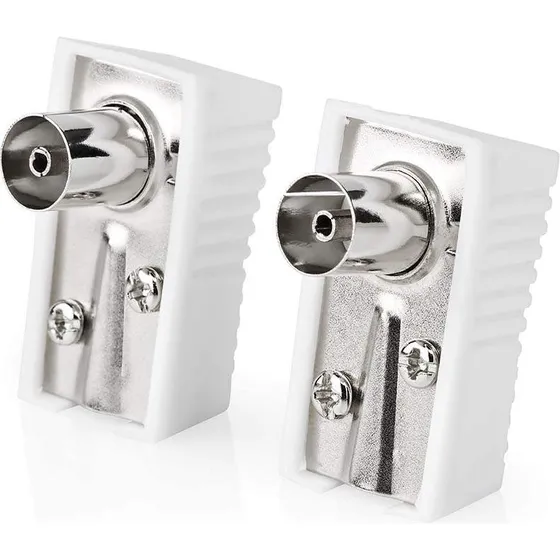 Nedis IEC Coax Vinklet Hun Nikkelpladeret 75 Ohm