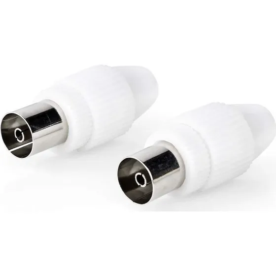 Nedis IEC Coax Stik, Lige, Hun, Nikkelplateret, 75 Ohm, 2 stk