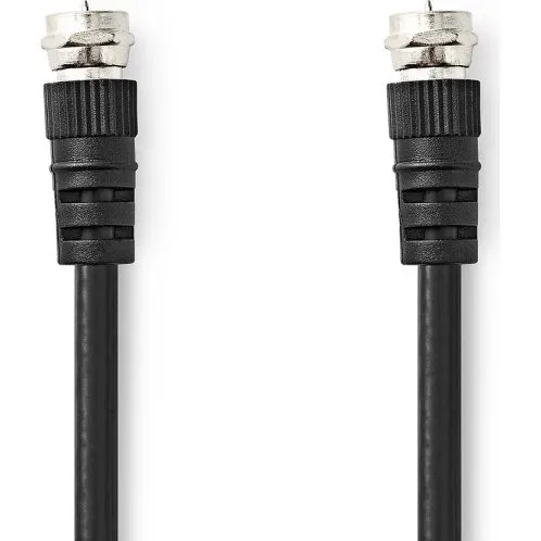 Nedis Satellit & Antennekabel F-Han til F-Han, 1,50 m, nikkelplateret, 75 Ohm