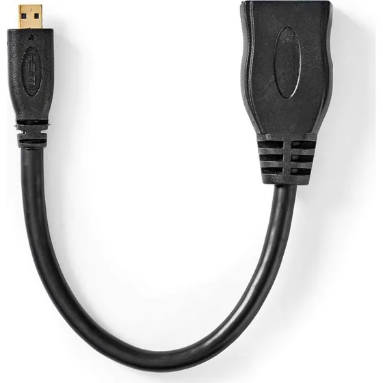 Nedis CVGB34790BK02 HDMI-kabel 0,20 m med Ethernet, HDMI Type C til A, sort