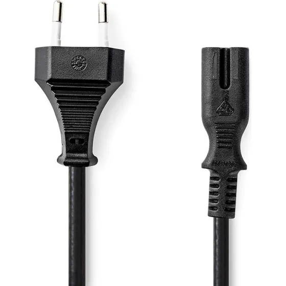 Nedis CEGL11040BK10 Strømkabel 1,0 m, sort, flad, nikkelplateret