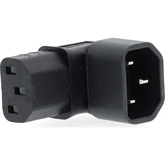 Nedis EC-320-C13 | IEC-320-C14 Vinkel 90° Nikkelplateret