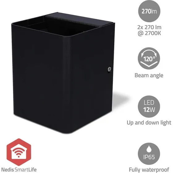 Nedis Smartlife Zigbee Udendørs Væglampe 270 lm RGB/Varm Hvid