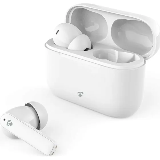 Nedis Fully Wireless Earbuds med ENC, 24 timer batteri, Hvid