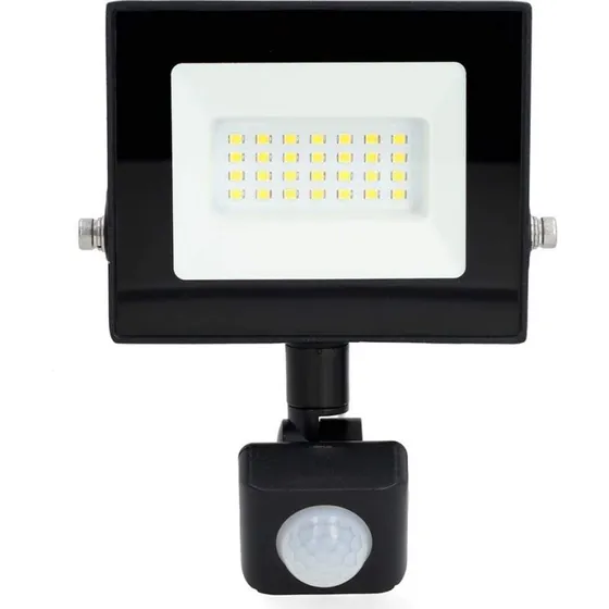 Nedis LED Projektør 20W 1620 lm med Sensor, Sort, 1m, IP44