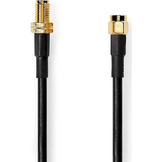Nedis SMA Kabel, Guldplateret, 50 Ohm, 5 m, Sort