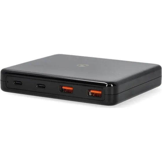 Nedis 65W GaN Vægoplader | 4-port | USB-C & USB-A | Sort