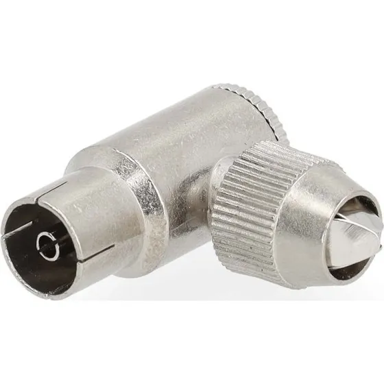 Nedis IEC Coax 90° Hun Nikkelplateret 75 Ohm