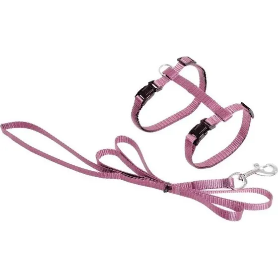 Flamingo Ziggi Cat Harness med Snor - Pink, 20-35 cm