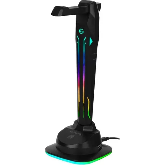EgoGear SAC1 RGB Headsetstander med 4 USB-porte og Type-C-kabel
